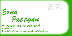 erno pattyan business card
