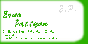 erno pattyan business card